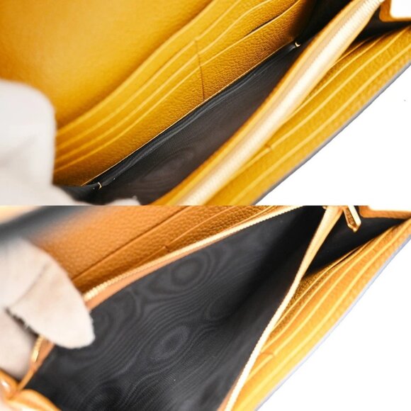 GUCCI GG Logo Horsebit Bifold Long Wallet Leather Yellow Italy 32EF698 - Picture 12 of 15